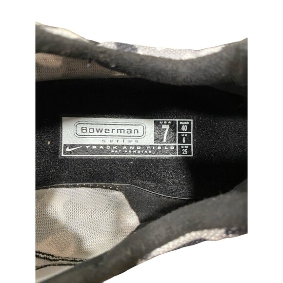 Rare Nike Bowerman Track & Field Running Cleats Shoes Camo Black Gray Men's 7 - Picture 8 of 9